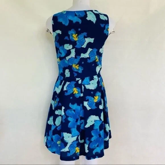 Charming Charlie Blue Floral A-Line Sleeveless Midi Dress Size S - Picture 6 of 11